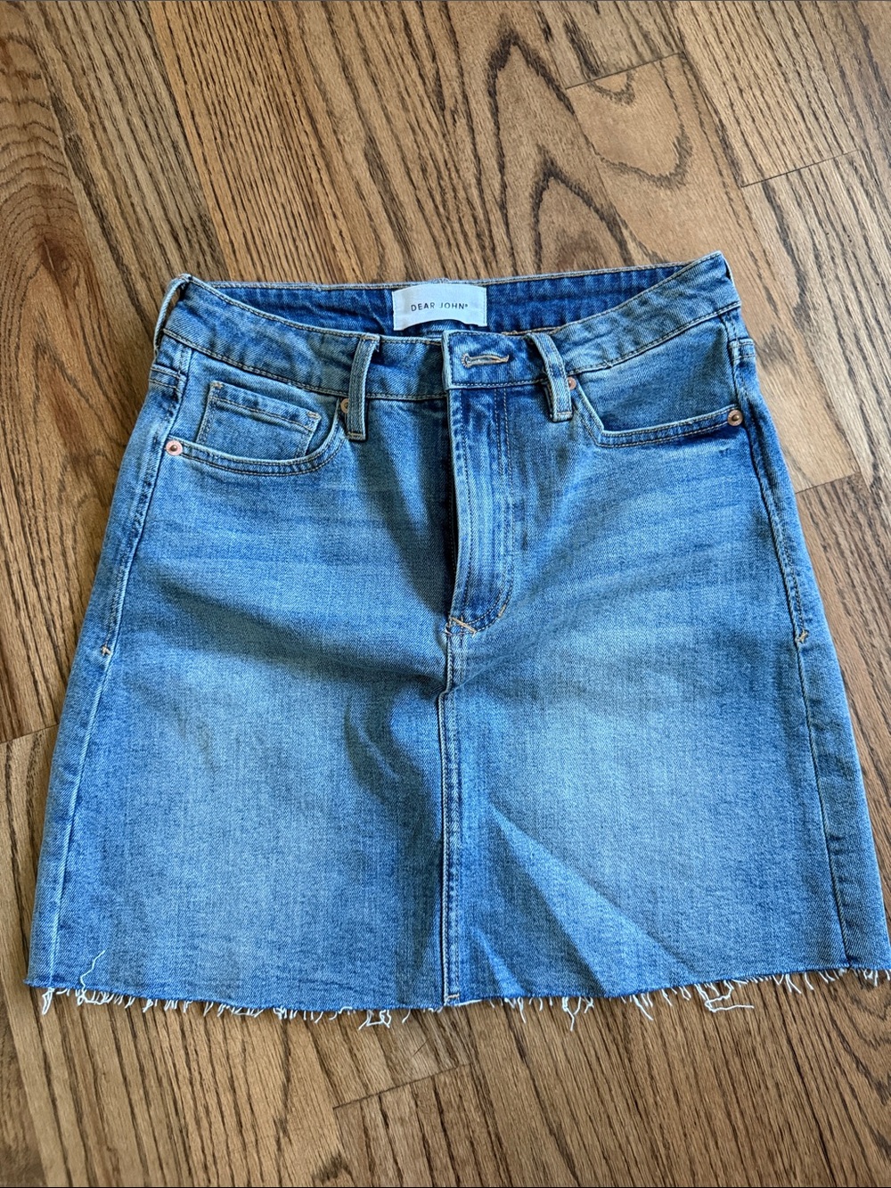 Dear John Blue Denim A-Line Mini Skirt